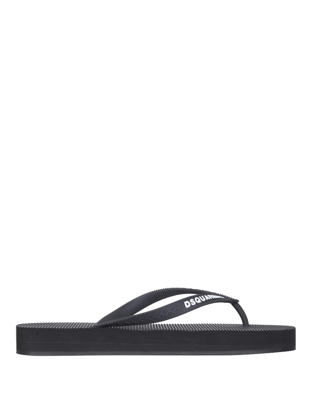 Dsquared2 Rubber Thong-sandals In Black