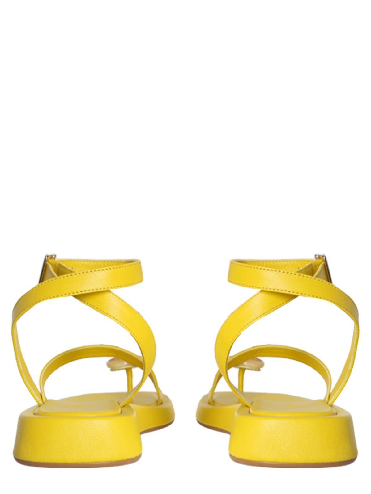 Shop Gia Borghini Rosie 18 Giarhw Leather Sandalss In Yellow
