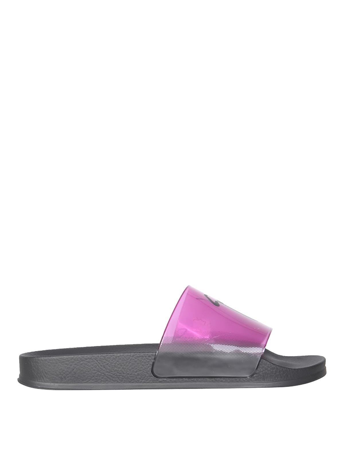 Shop Giuseppe Zanotti Slide Sandalss With Logo In Multicolour