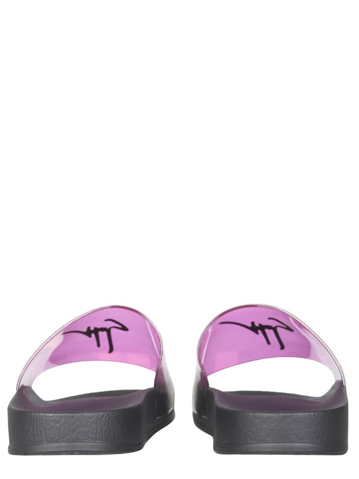 Shop Giuseppe Zanotti Slide Sandalss With Logo In Multicolour