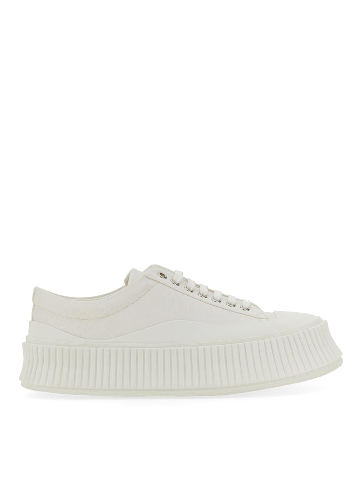 Shop Jil Sander Platform Sneakers In White