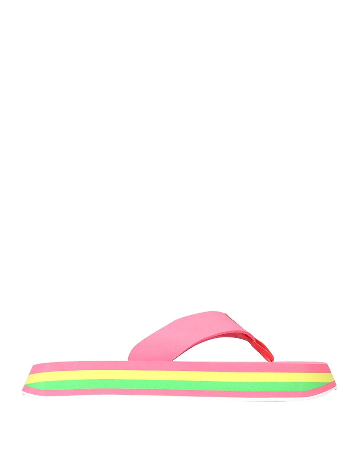 Msgm Thong Sandals In Multicolour