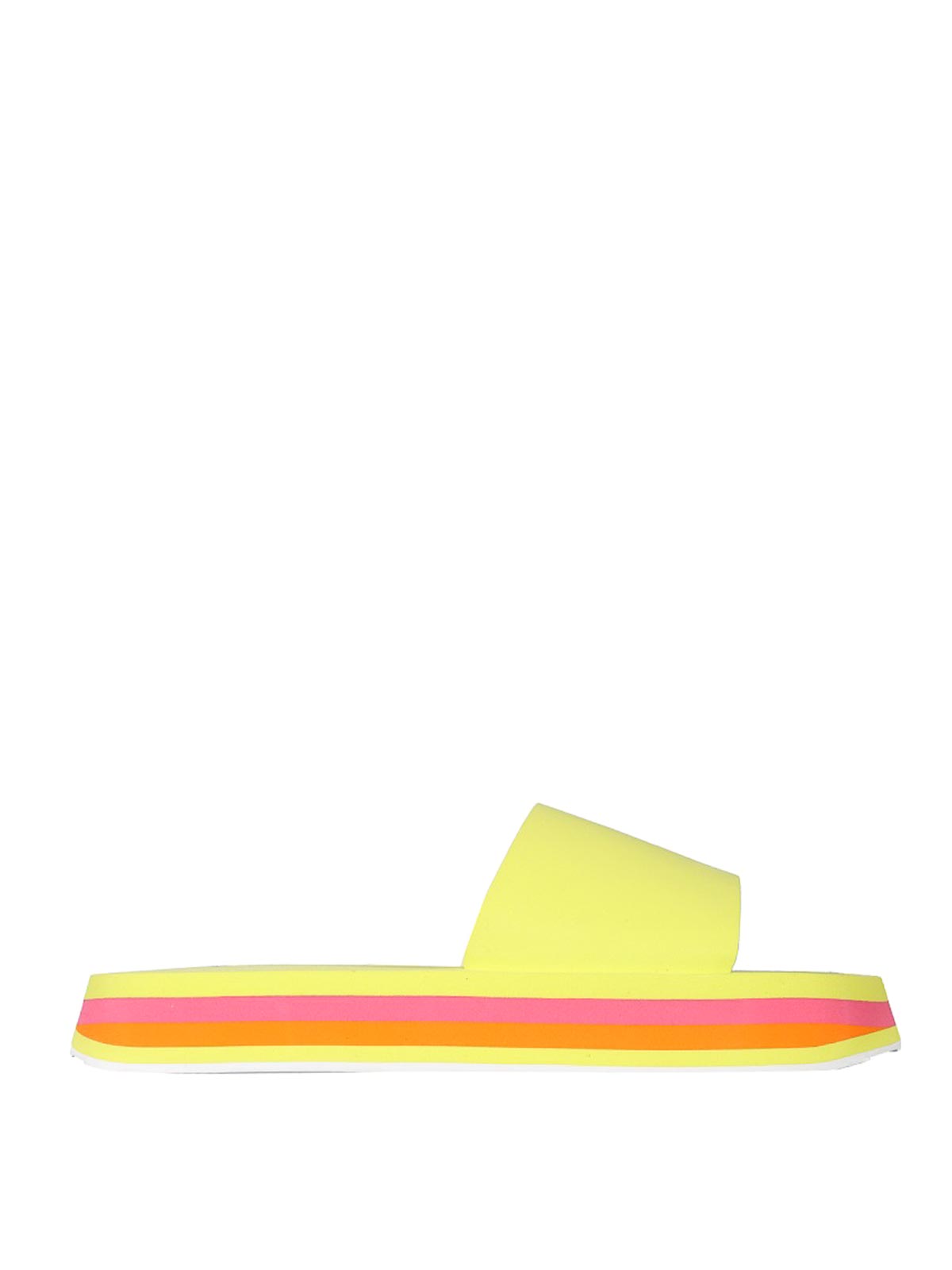 Shop Msgm Slide Platform Sandalss In Yellow