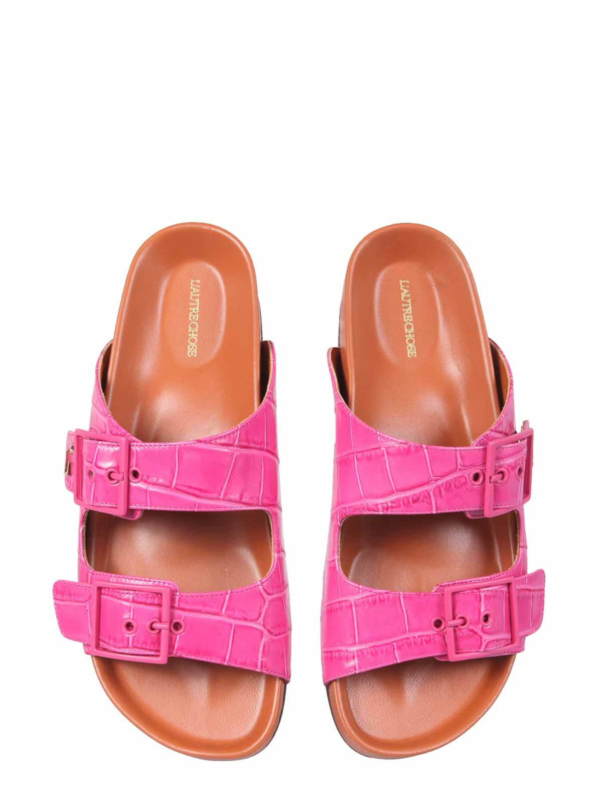 Shop L'autre Chose Sandals With Coconut Print Leather In Multicolour