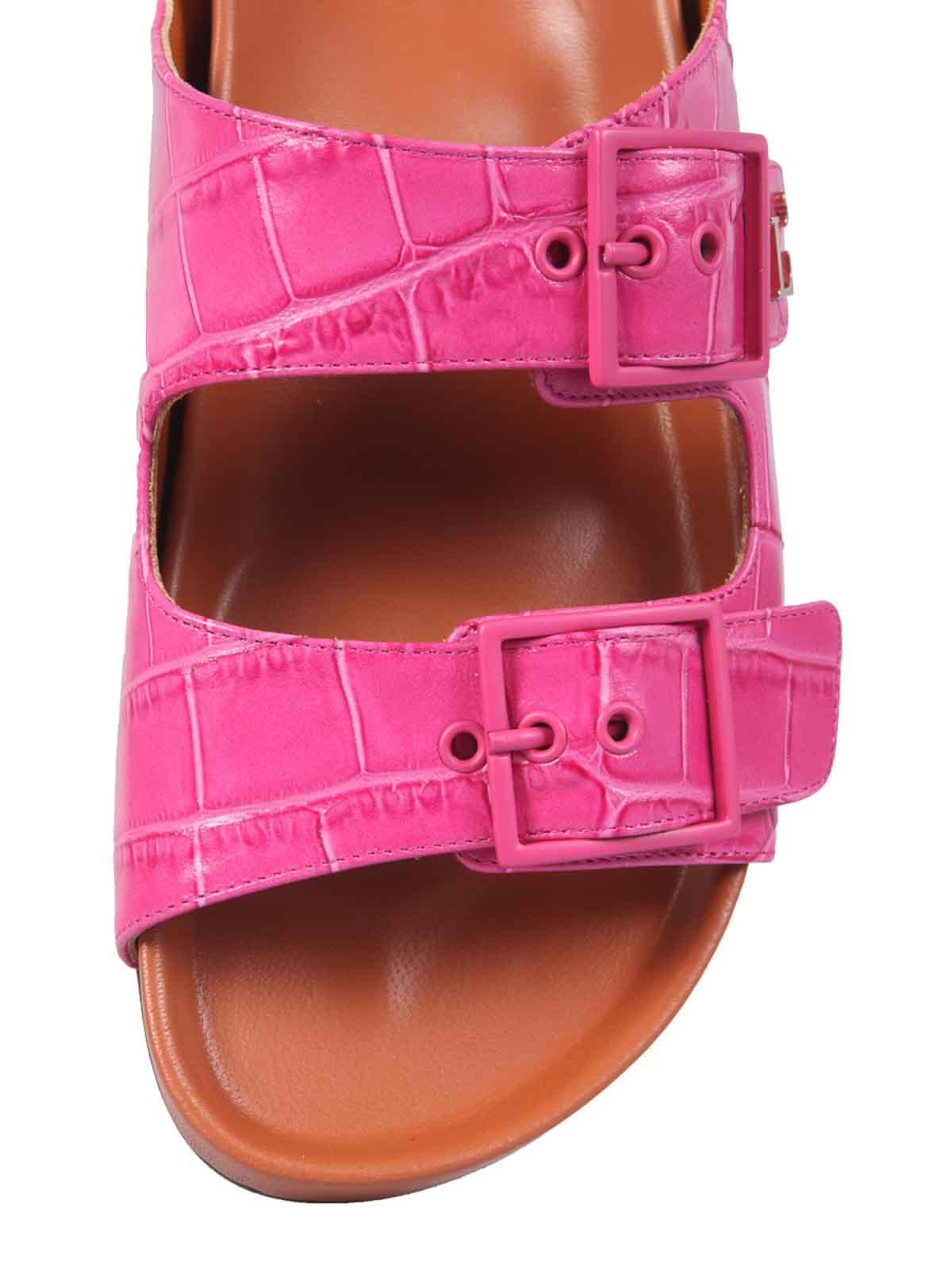Shop L'autre Chose Sandals With Coconut Print Leather In Multicolour