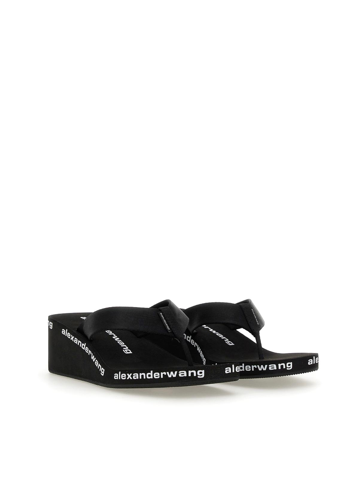 Shop Alexander Wang Thong Sandal With Wedge In Black