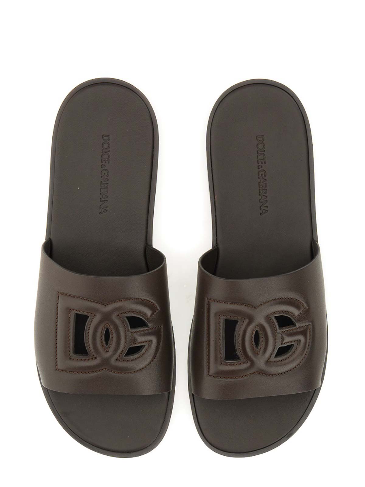 Shop Dolce & Gabbana Sandal With Logo In Brown