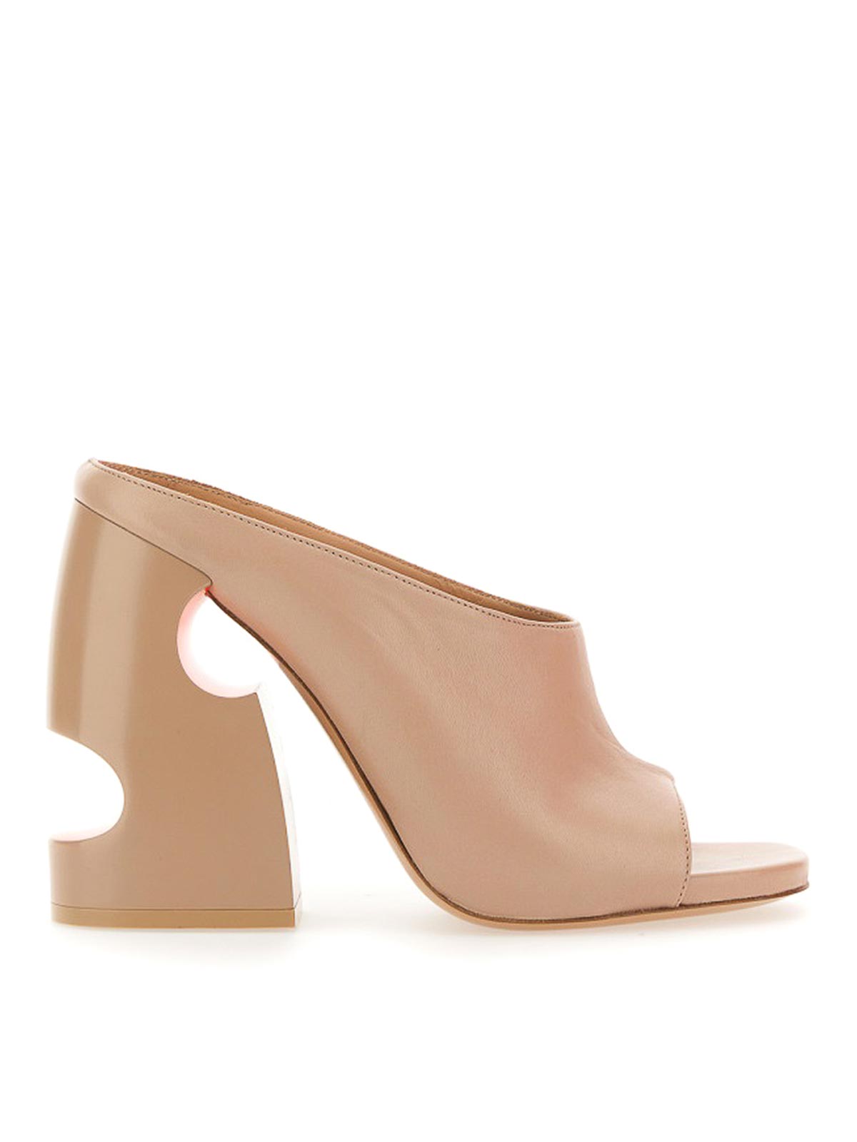 Shop Off-white Meteor Heeled Mules In Beige