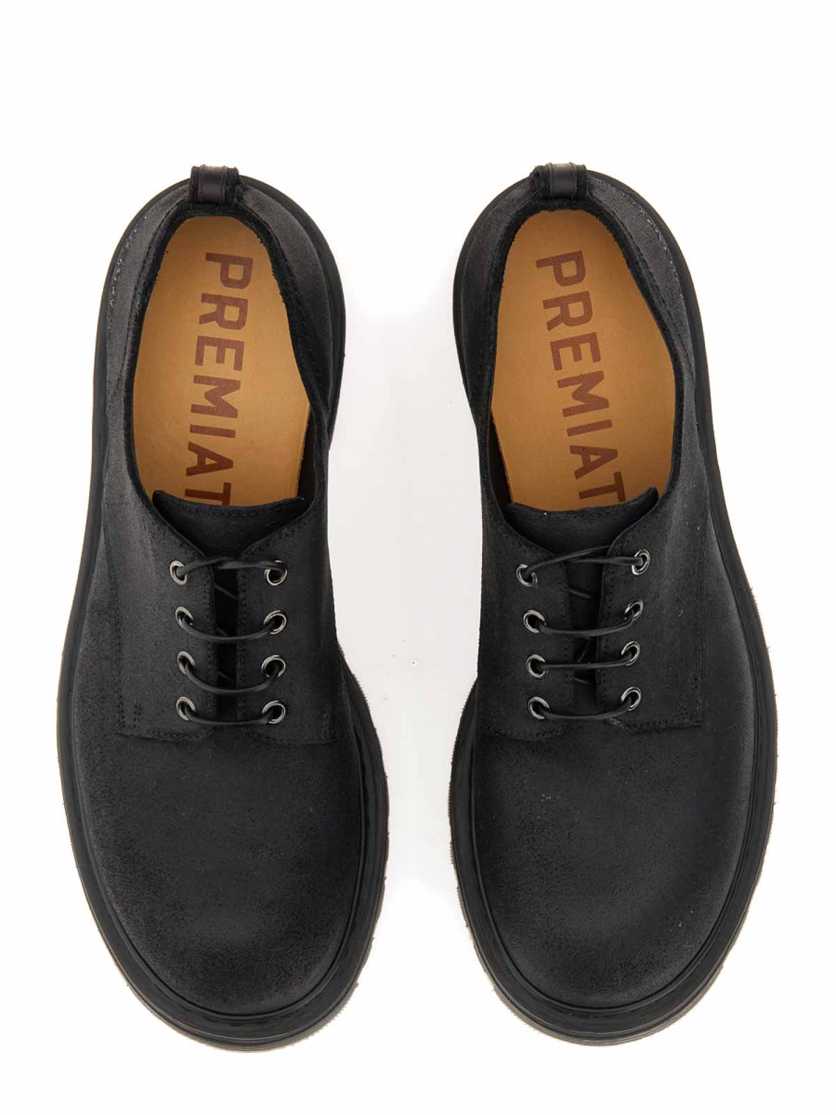 Shop Premiata Leather Derby Loafers In Black
