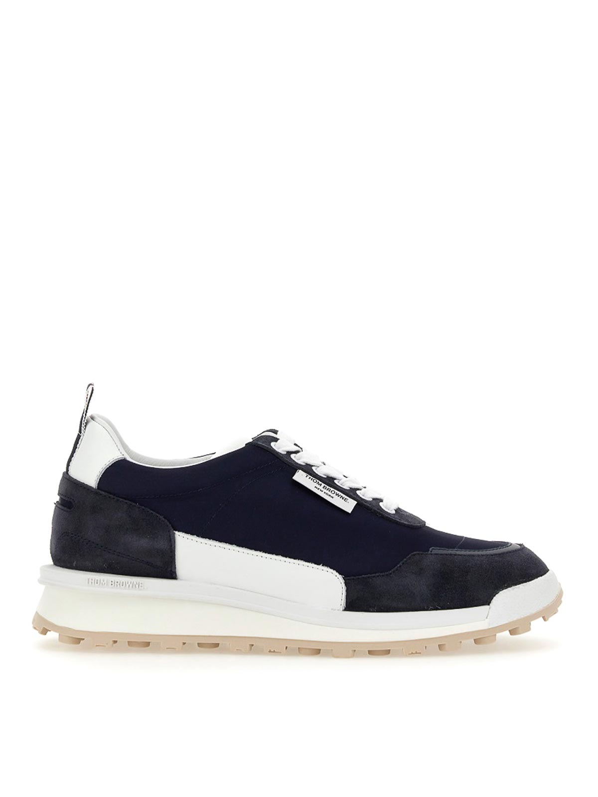 Shop Thom Browne Sneakers With Logo In Blue