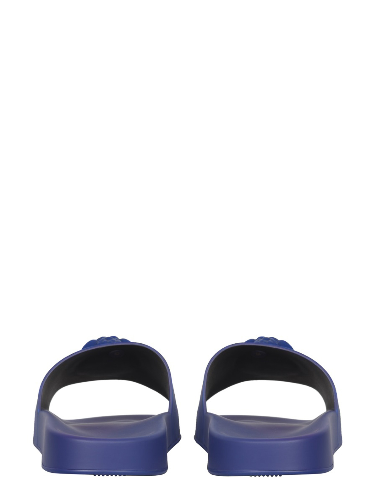 Shop Versace The Medusa Slide Sandals In Blue