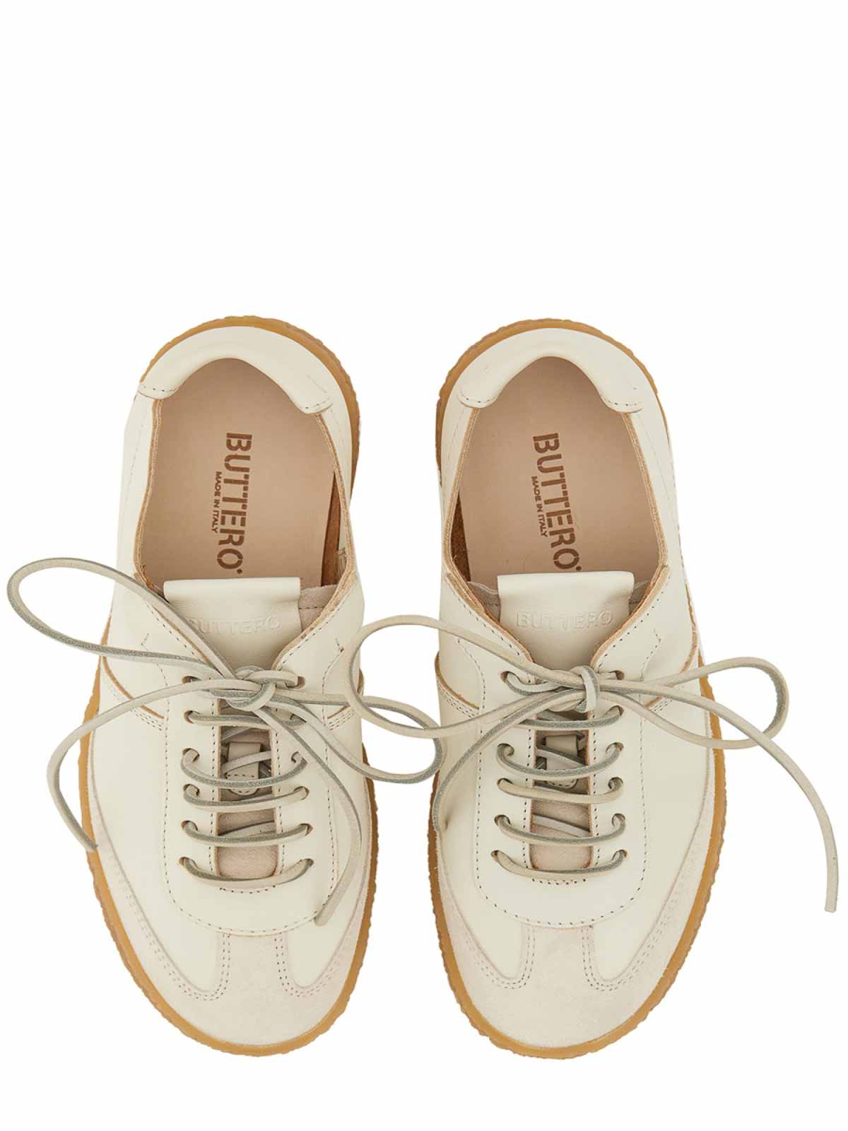 Shop Buttero Leather Sneakers In White