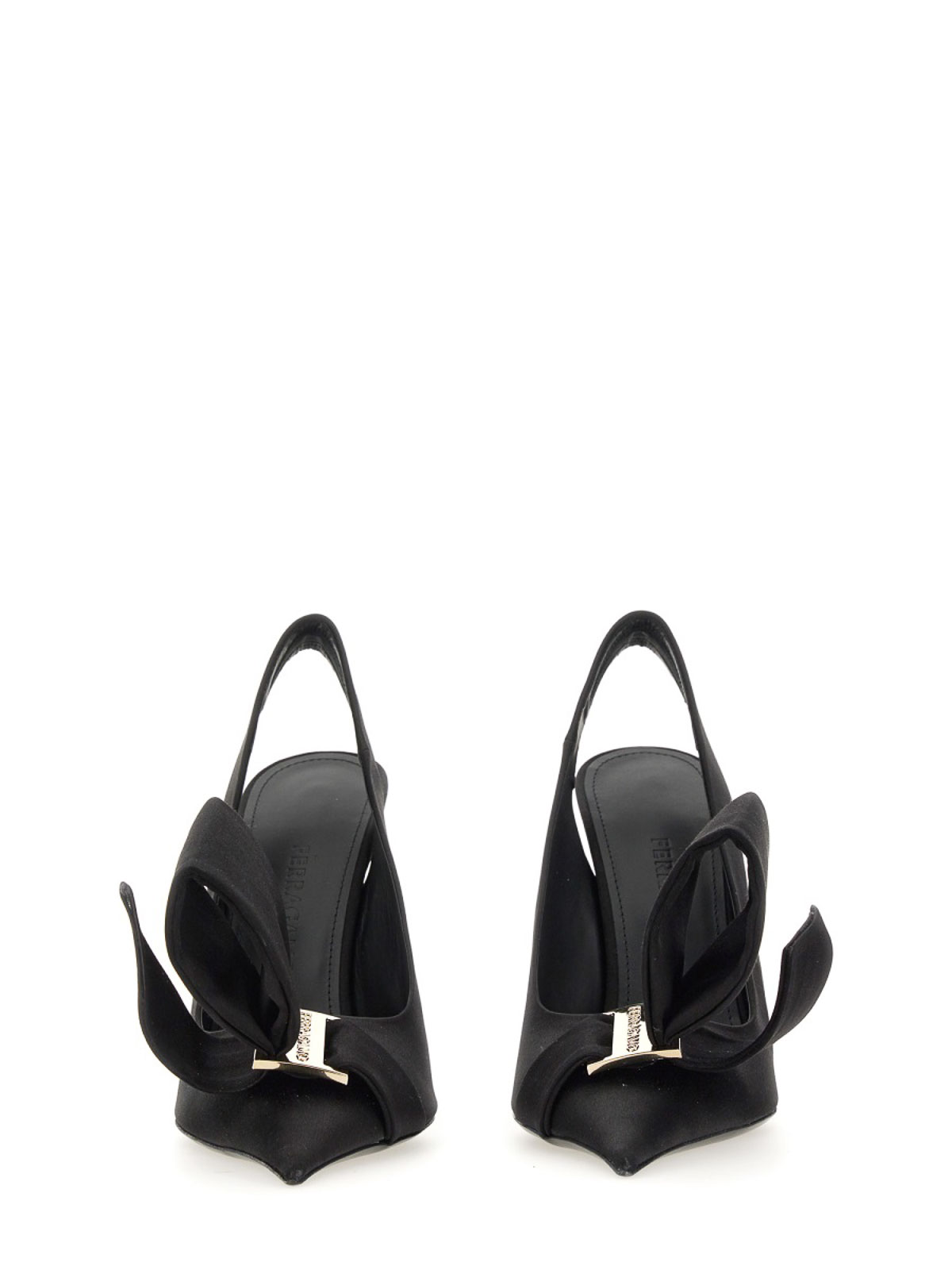 Shop Ferragamo Asymmetrical Bow Sandals In Black