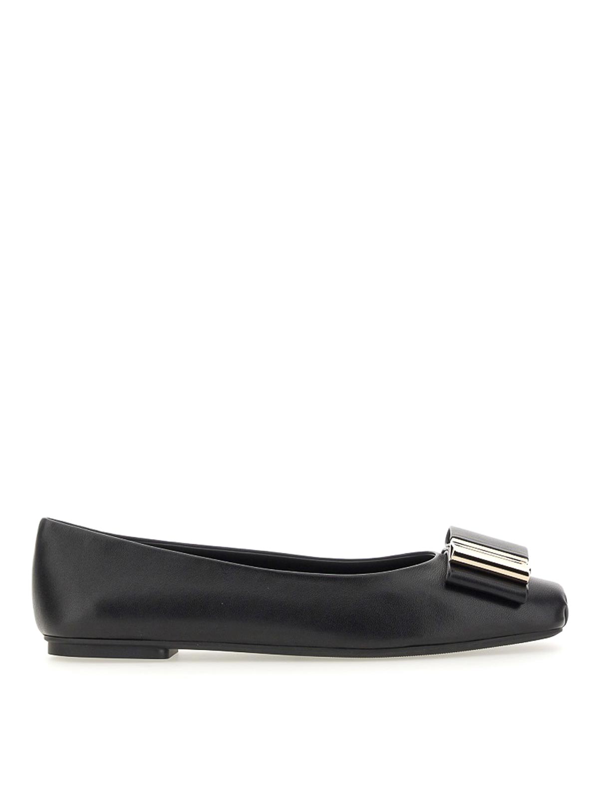 Shop Ferragamo Ballerina With Double Bow In Black