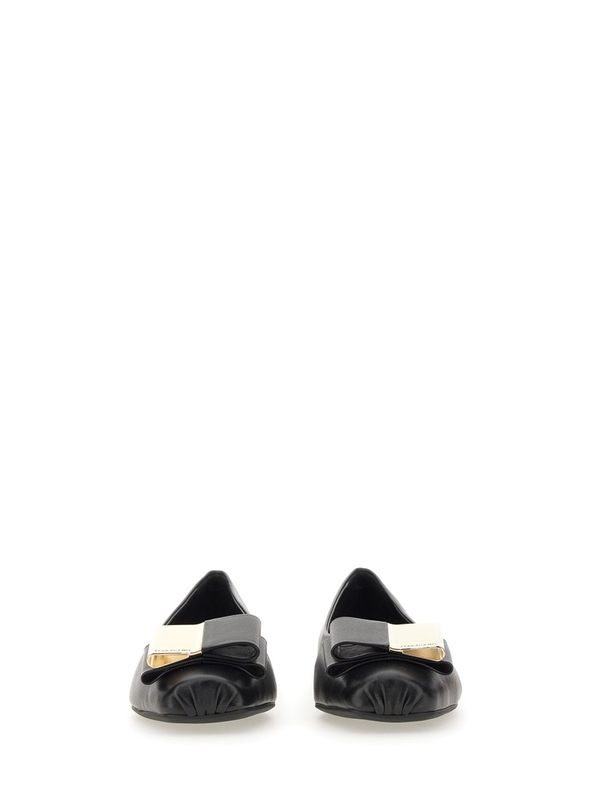 Shop Ferragamo Ballerina With Double Bow In Black