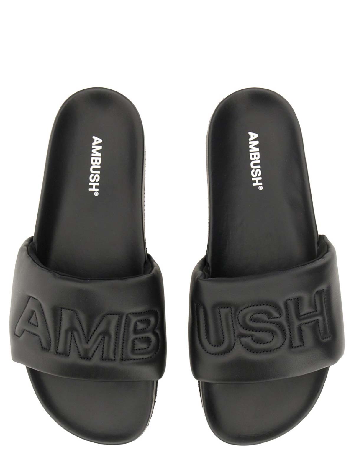 Shop Ambush Sandalias - Leather Slide In Black