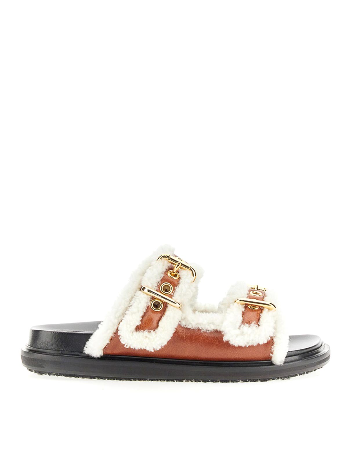 Shop Marni Fussbet Sandals In Light Brown