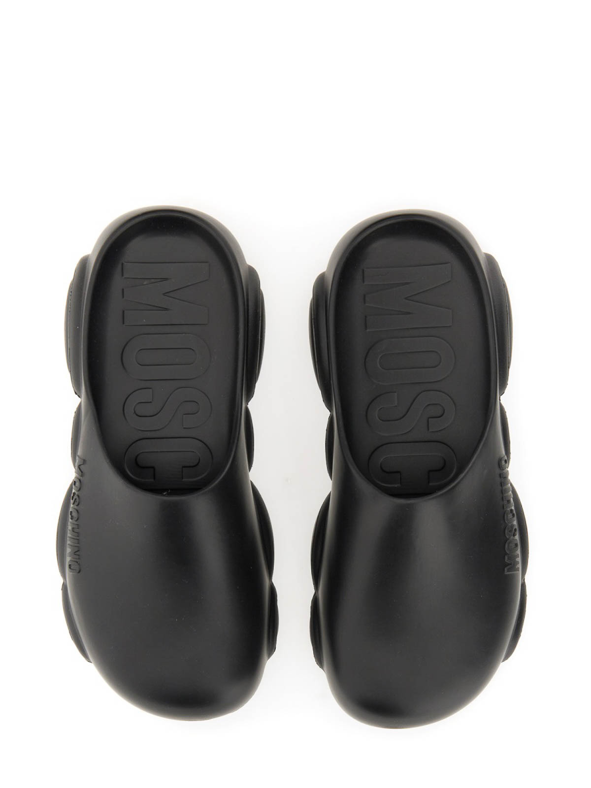 Shop Moschino Chinelas - Rubber Teddy Sole In Black