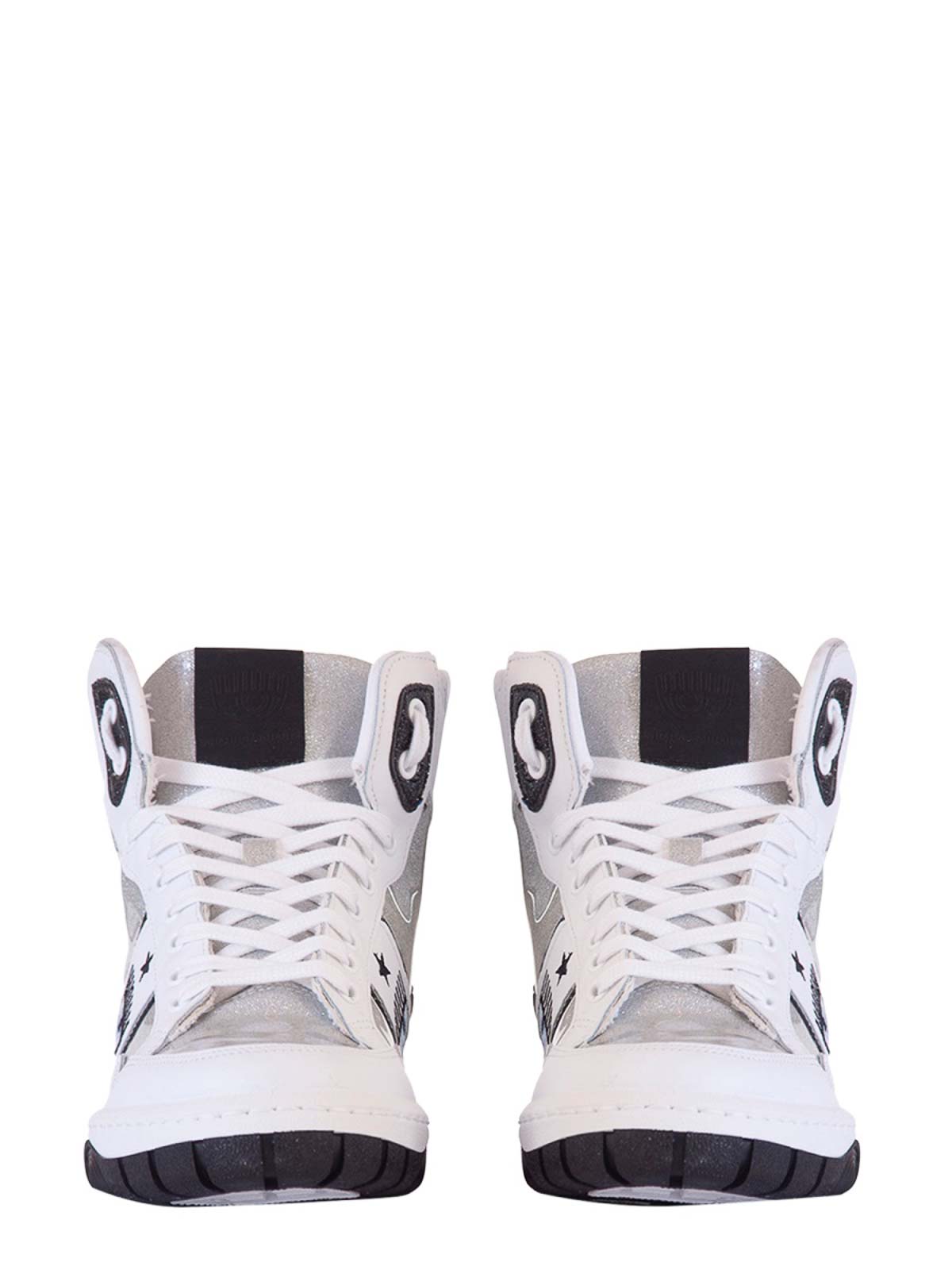 Shop Chiara Ferragni Logomania High Sneakers In Silver