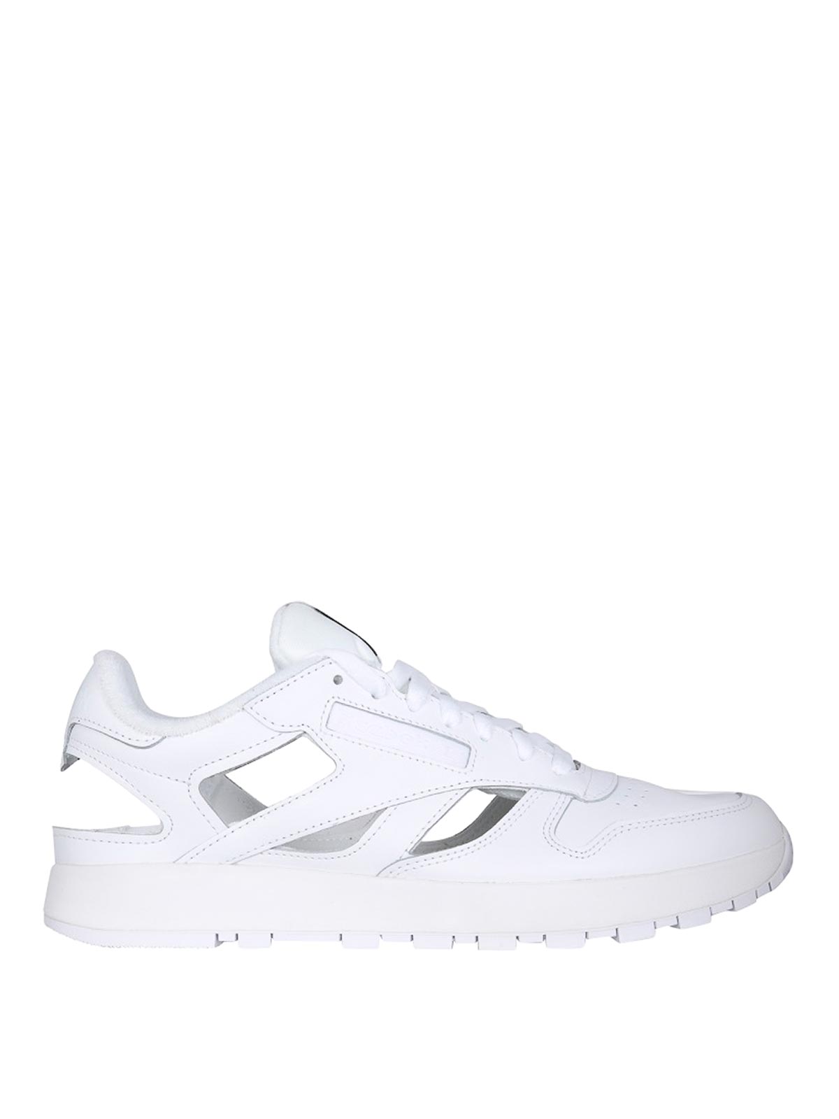 Shop Maison Margiela Leather Sneakers In White