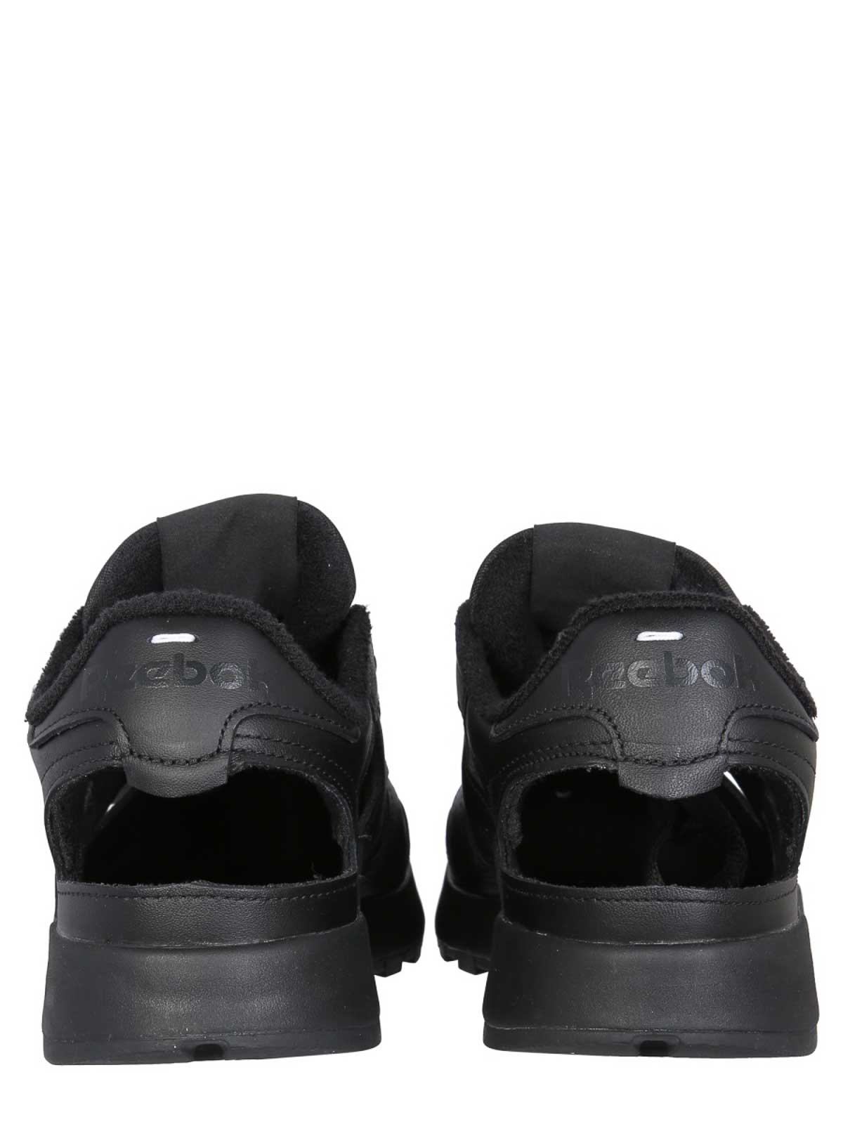 Shop Maison Margiela Leather Sneakers In Black