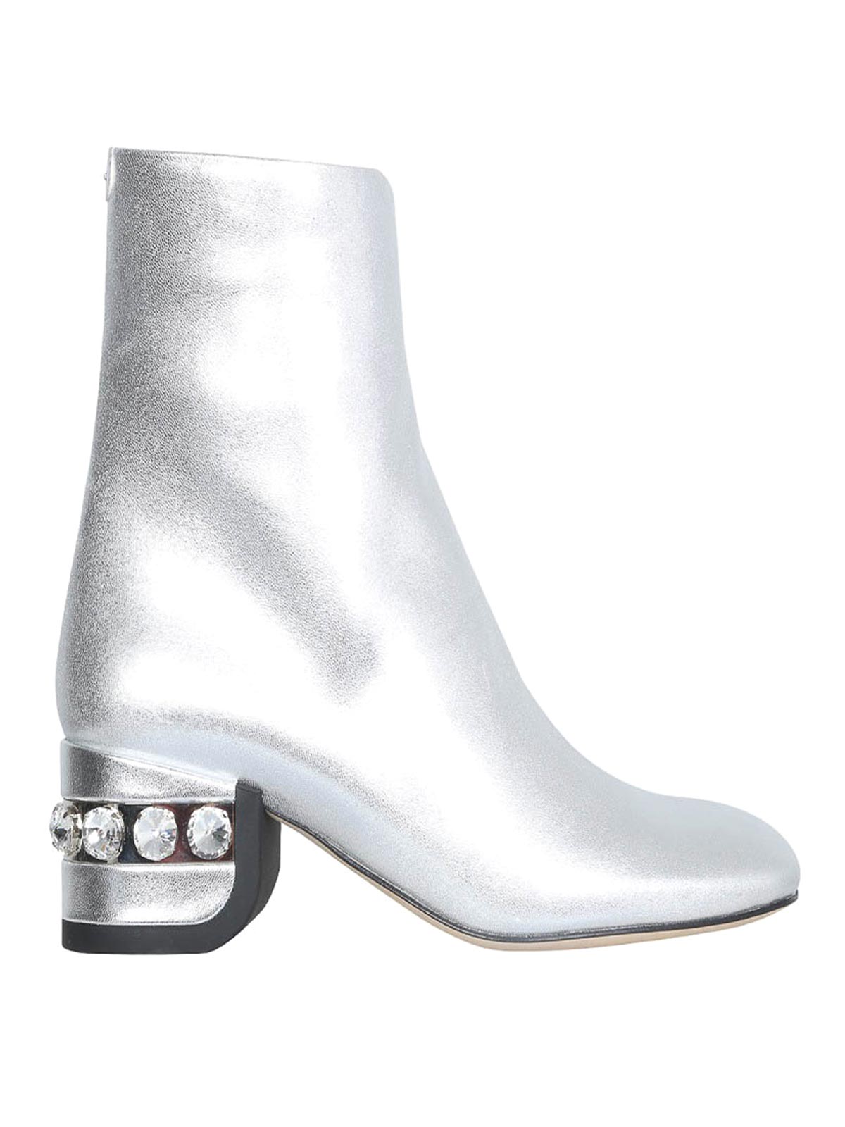 Shop Nicholas Kirkwood Crystal Boots In Silver