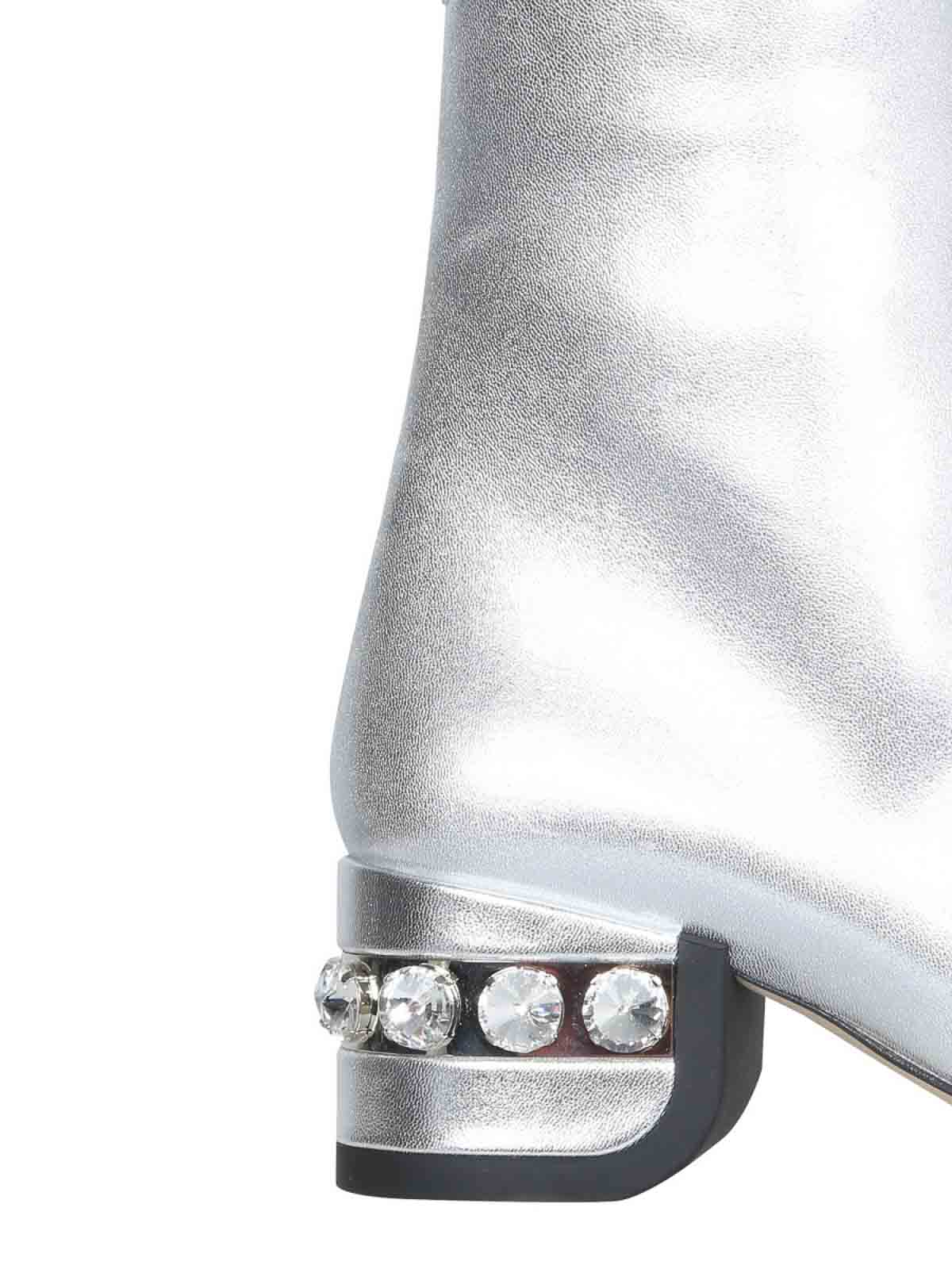 Shop Nicholas Kirkwood Crystal Boots In Silver