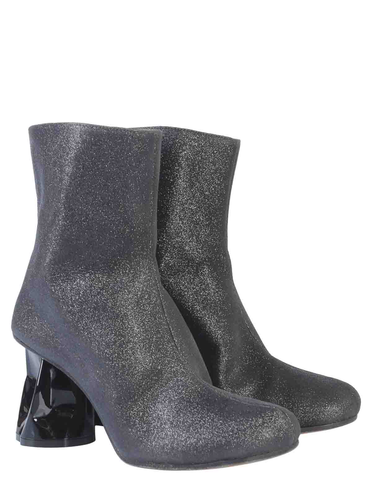 Shop Maison Margiela Boots With Crushed Heel In Black