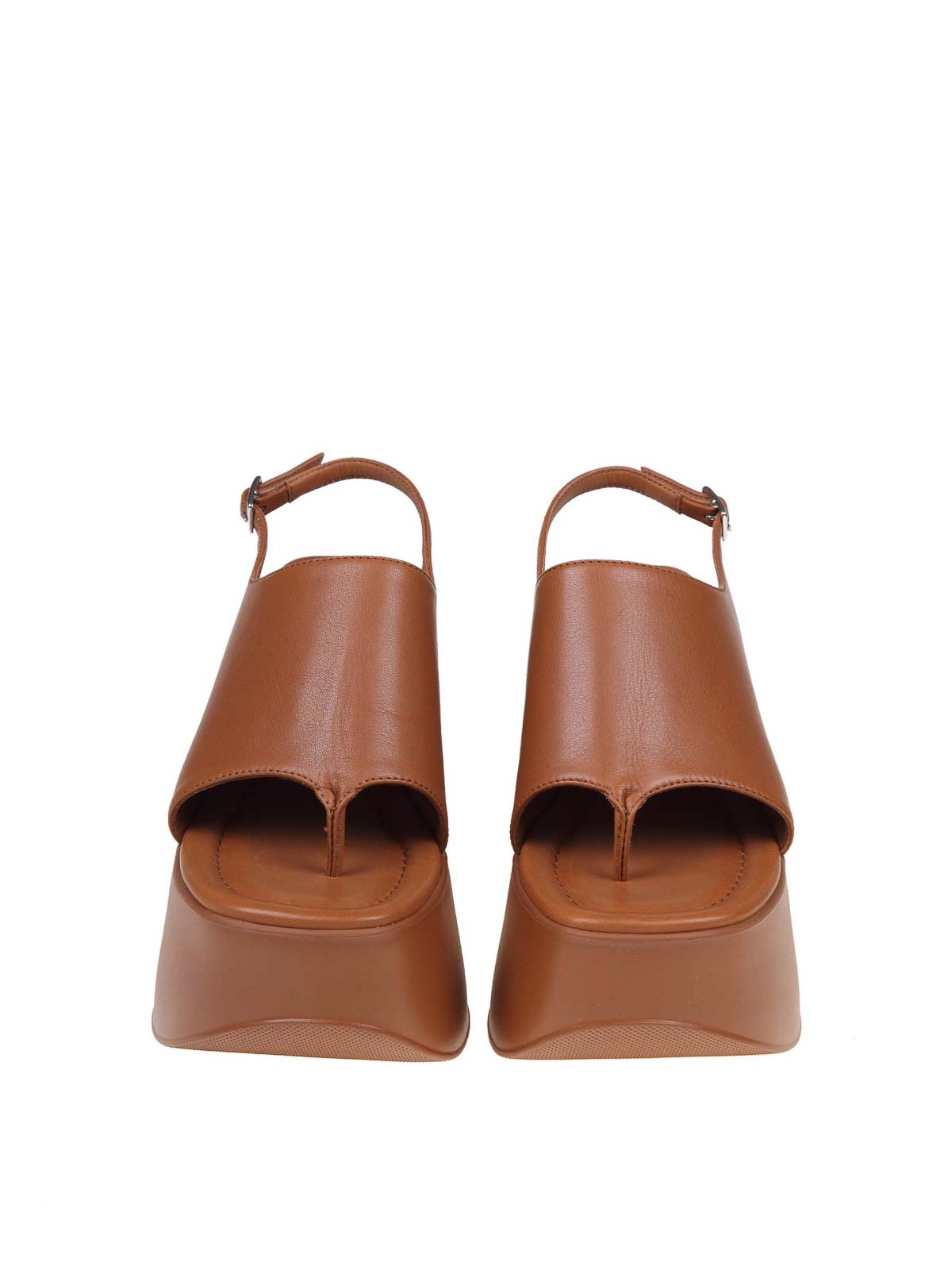 Shop Vic Matie Leather Flip Flops There In Light Brown