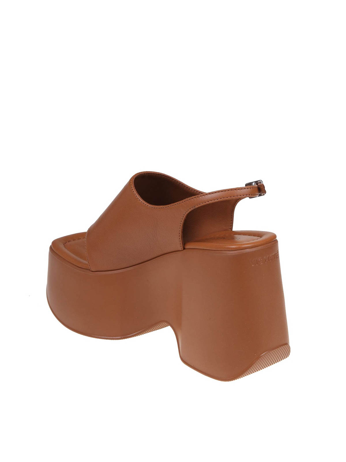 Shop Vic Matie Leather Flip Flops There In Light Brown