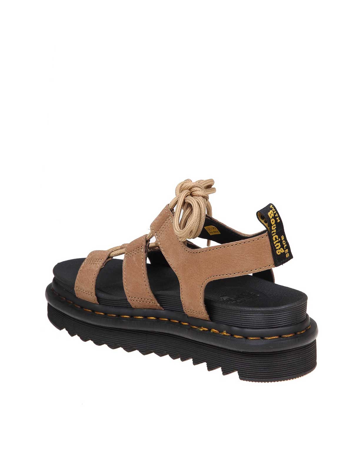 Shop Dr. Martens' Leather Sandals In Dark Yellow