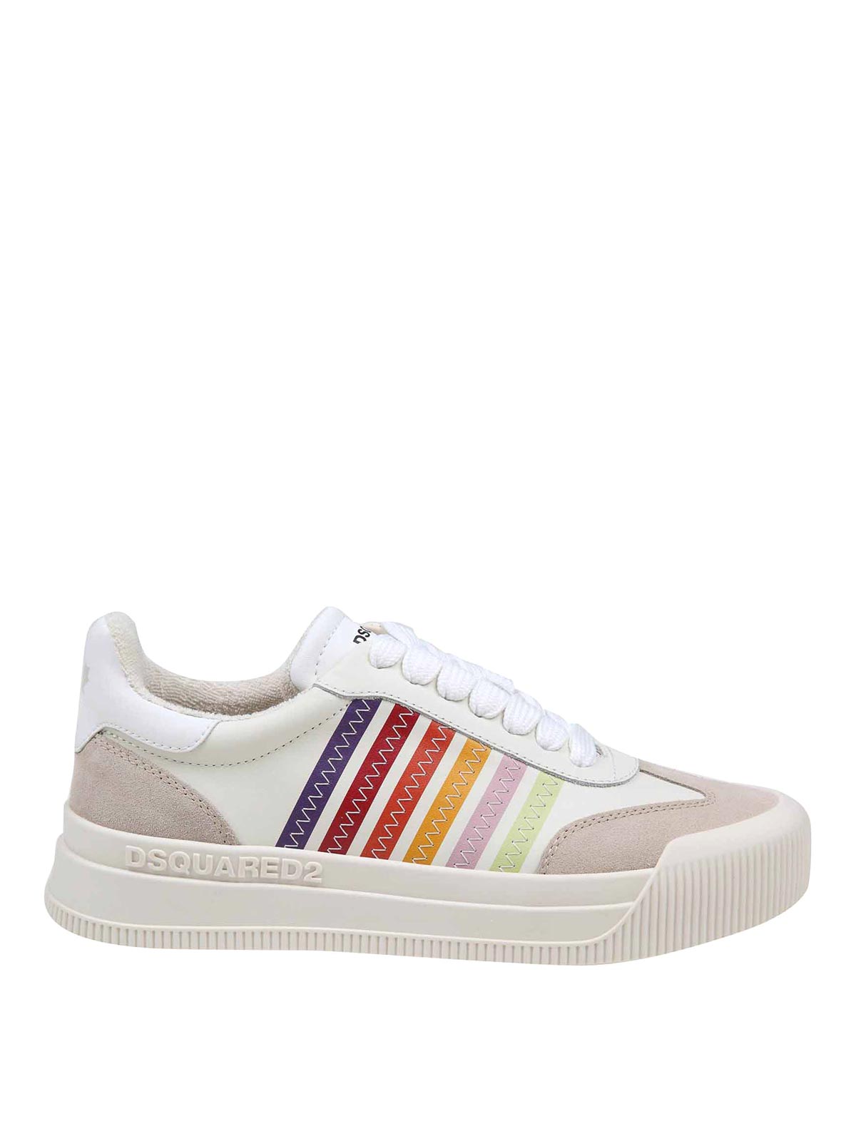 Shop Dsquared2 Leather Sneakers In Multicolour