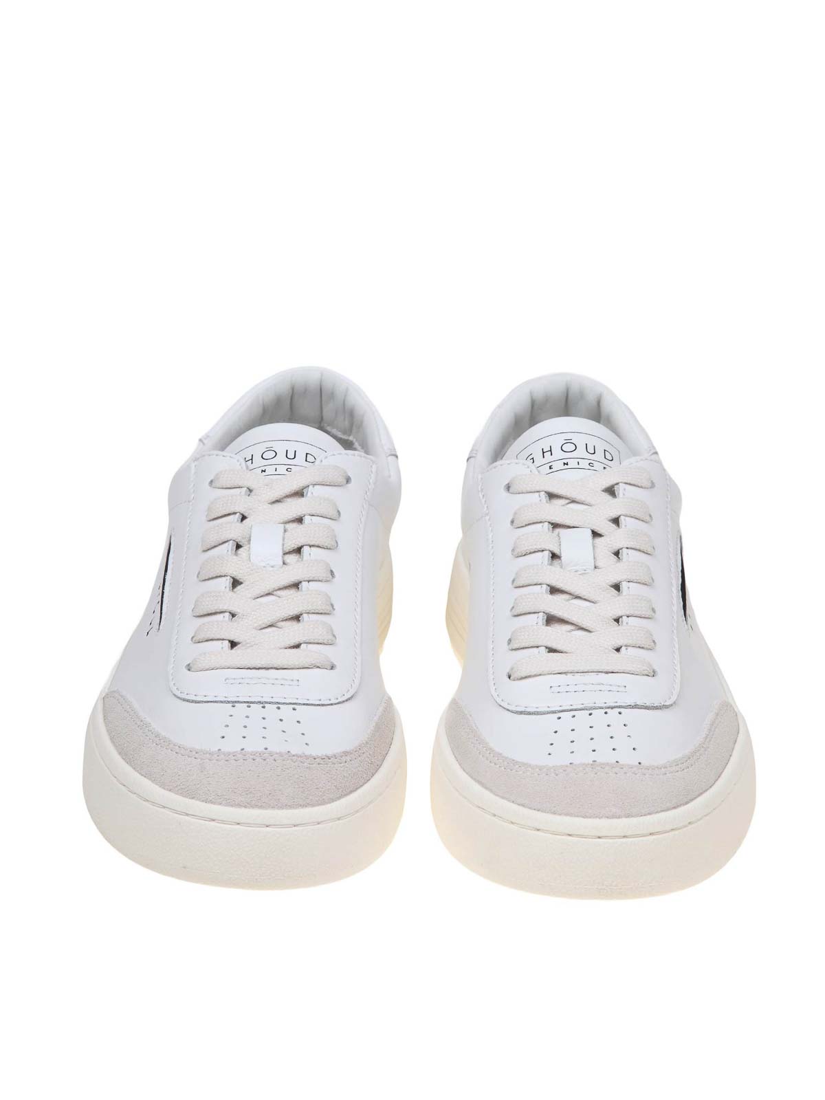 Shop Ghoud Venice Leather Sneakers In White