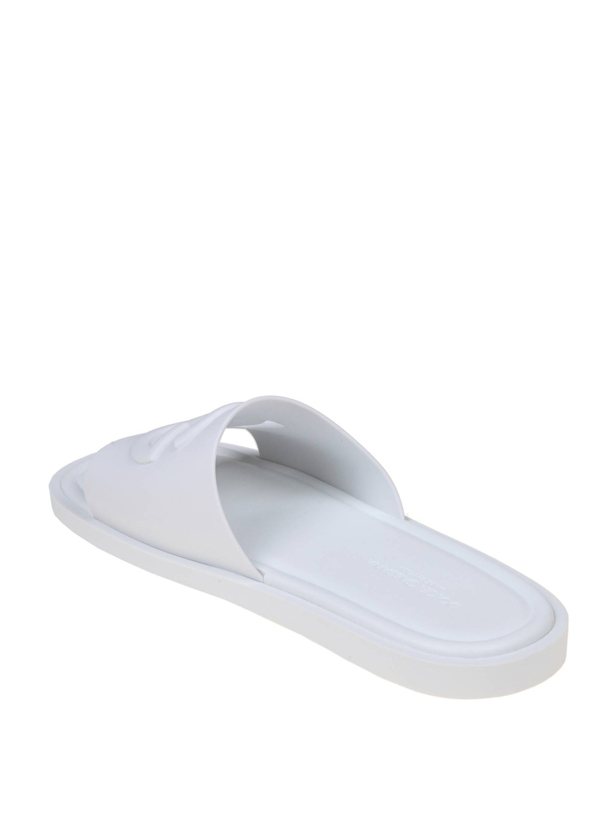 Shop Dolce & Gabbana Logoed Sandals In White