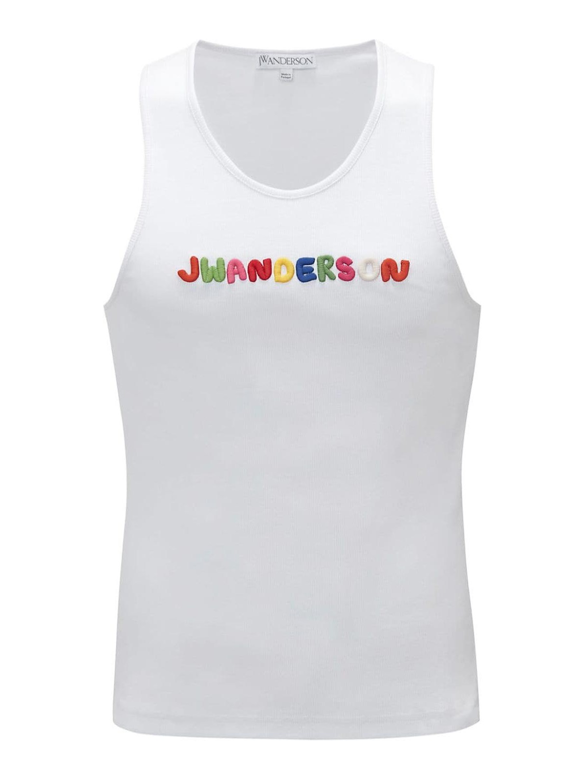 Jw Anderson Logo-embroidered Cotton Tank Top In White
