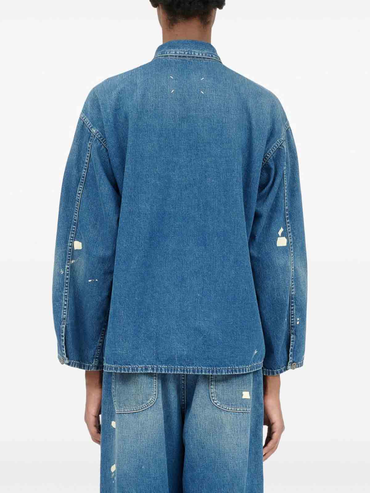 Maison Margiela Distressed denim shirt - Men|S50DT0013S30877961