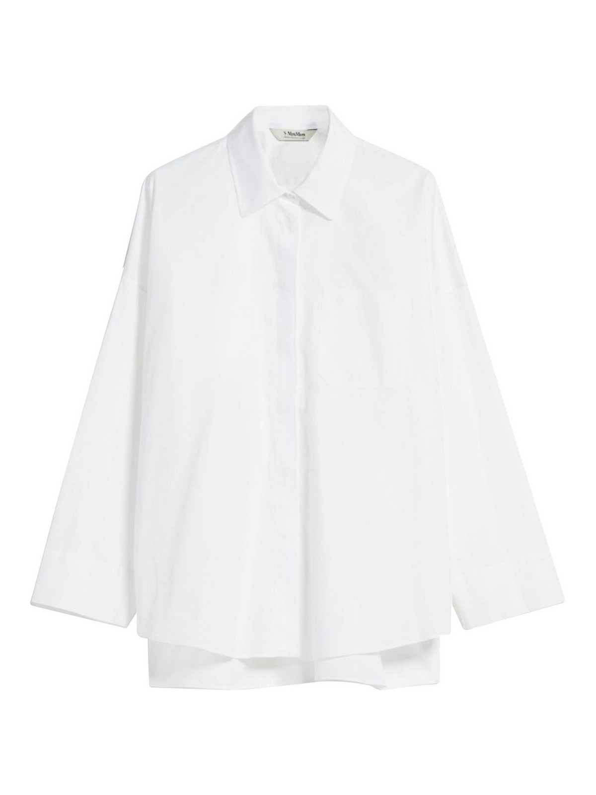 Shop Max Mara Cotton Oxford Shirt In White