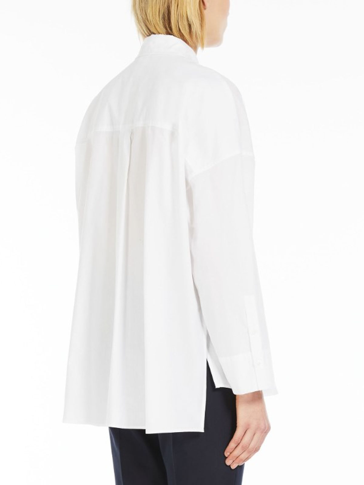 Shop Max Mara Cotton Oxford Shirt In White