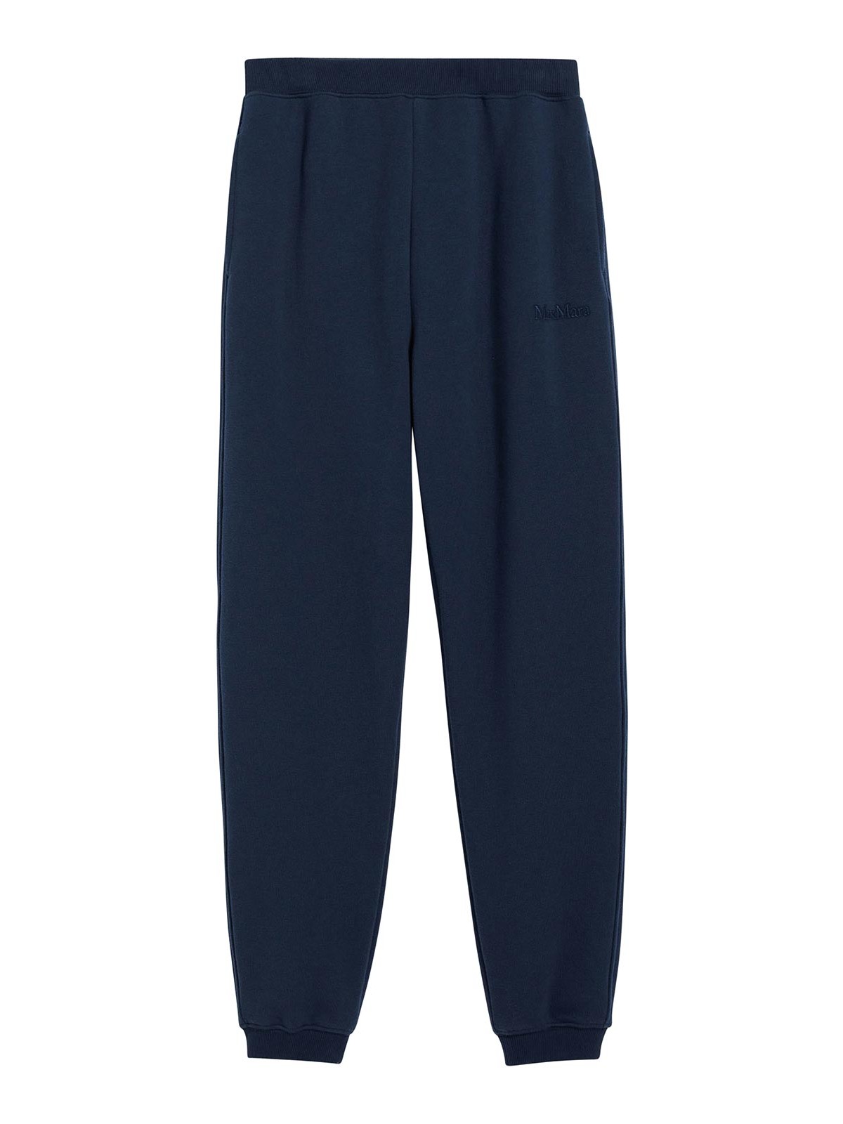 Max Mara Tamaro Cotton Fleece Trousers In Dark Blue