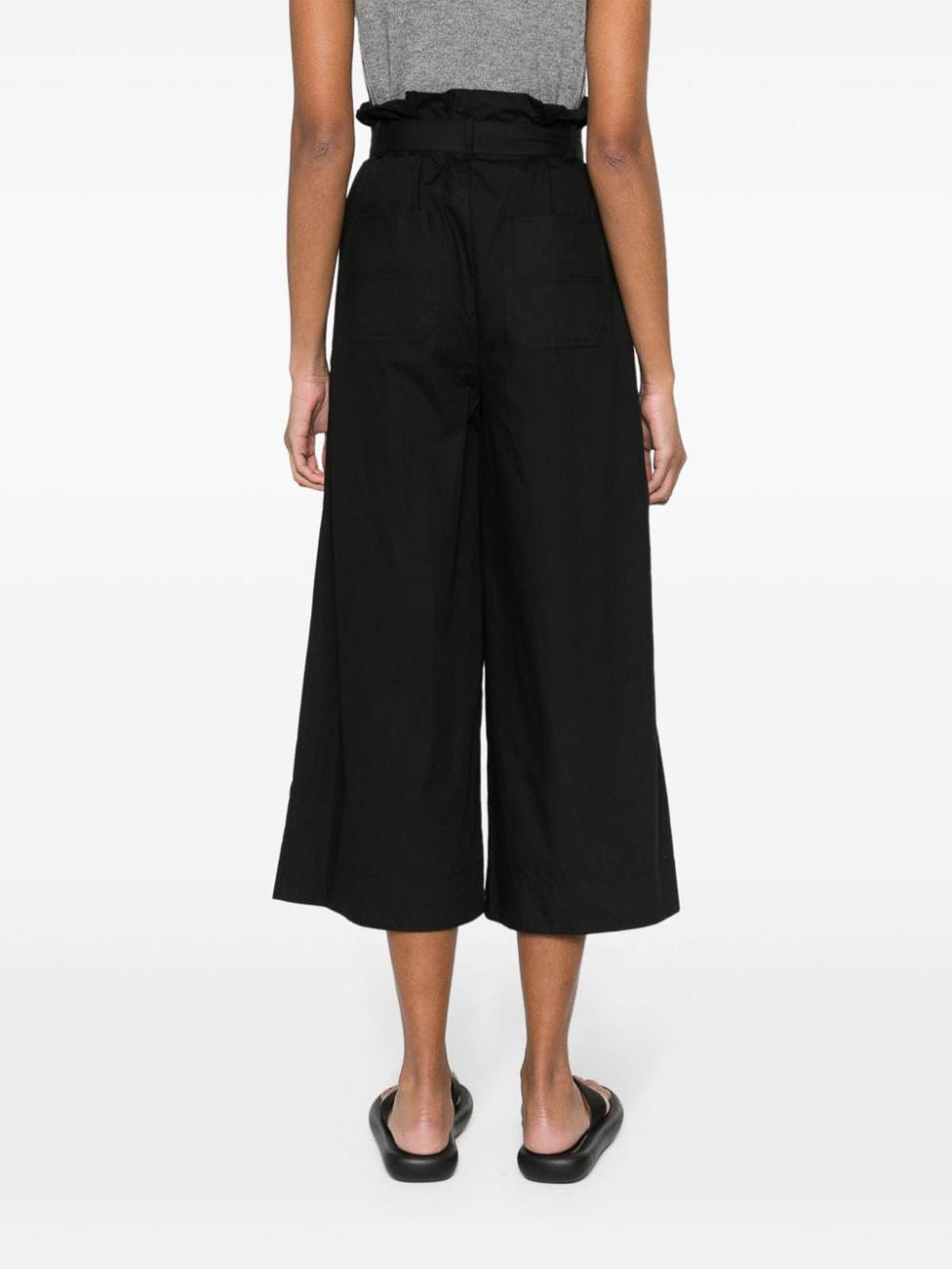 Shop Pinko Poseidone High-waist Wide-leg Trousers In Black