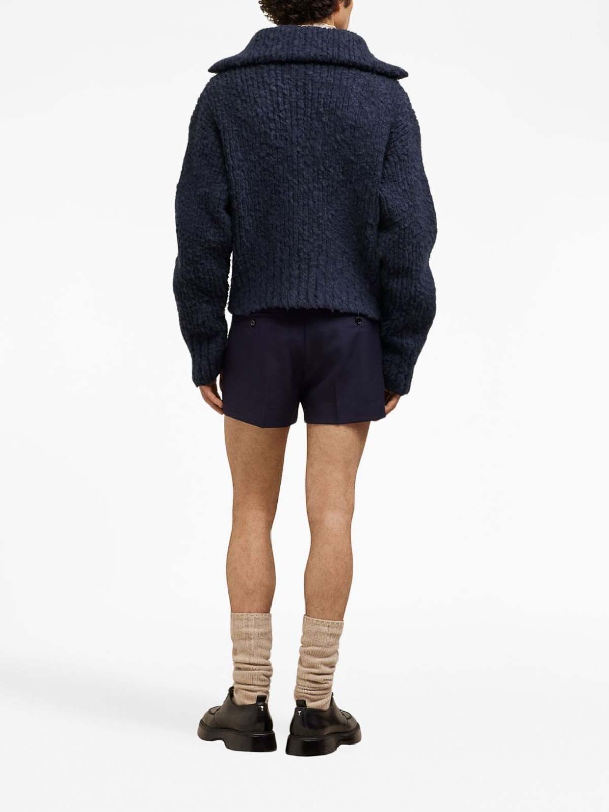 ★★AMI PARIS★★ Half Zip Knit Navy UKS633KN0022430 UKS633K Ami Paris Half-zip ribbed knit jumper - Blue | UKS633KN0022430