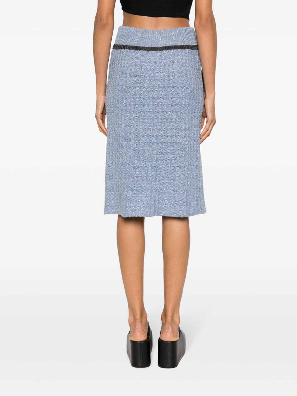 Shop Cormio Knee-length Knitted Skirt In Blue