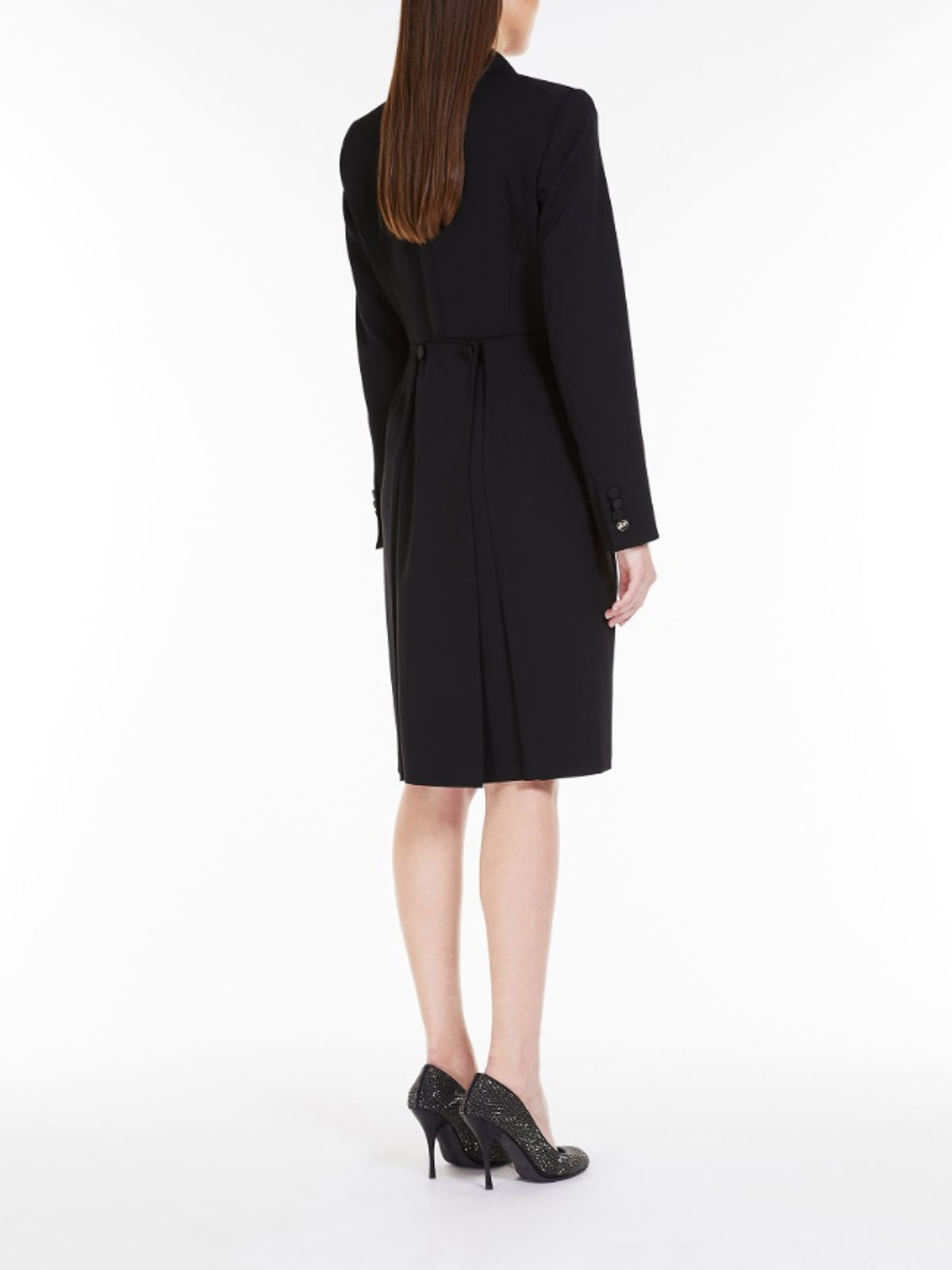 Shop Max Mara Selvi Robe Manteau Dress In Wool In Black