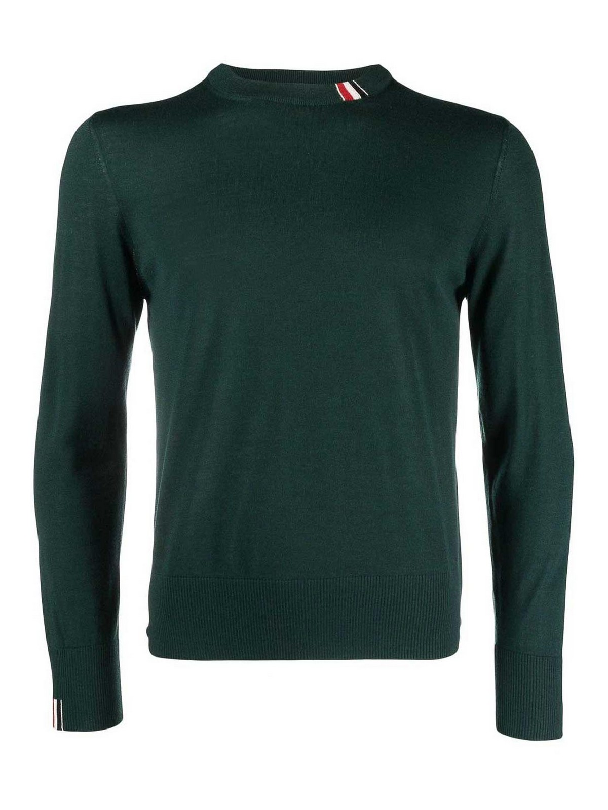Shop Thom Browne Jersey Knit Crew-neck Pullover In Green