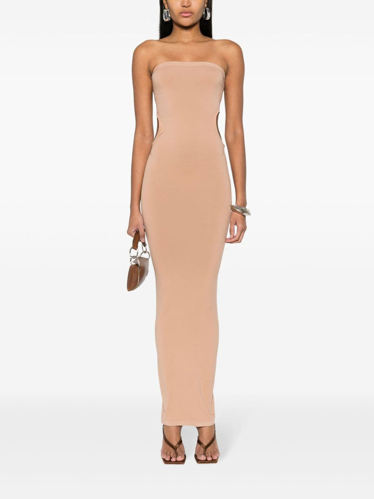 Shop Wolford Fatal Cut-out Midi Dress In Nude & Neutrals