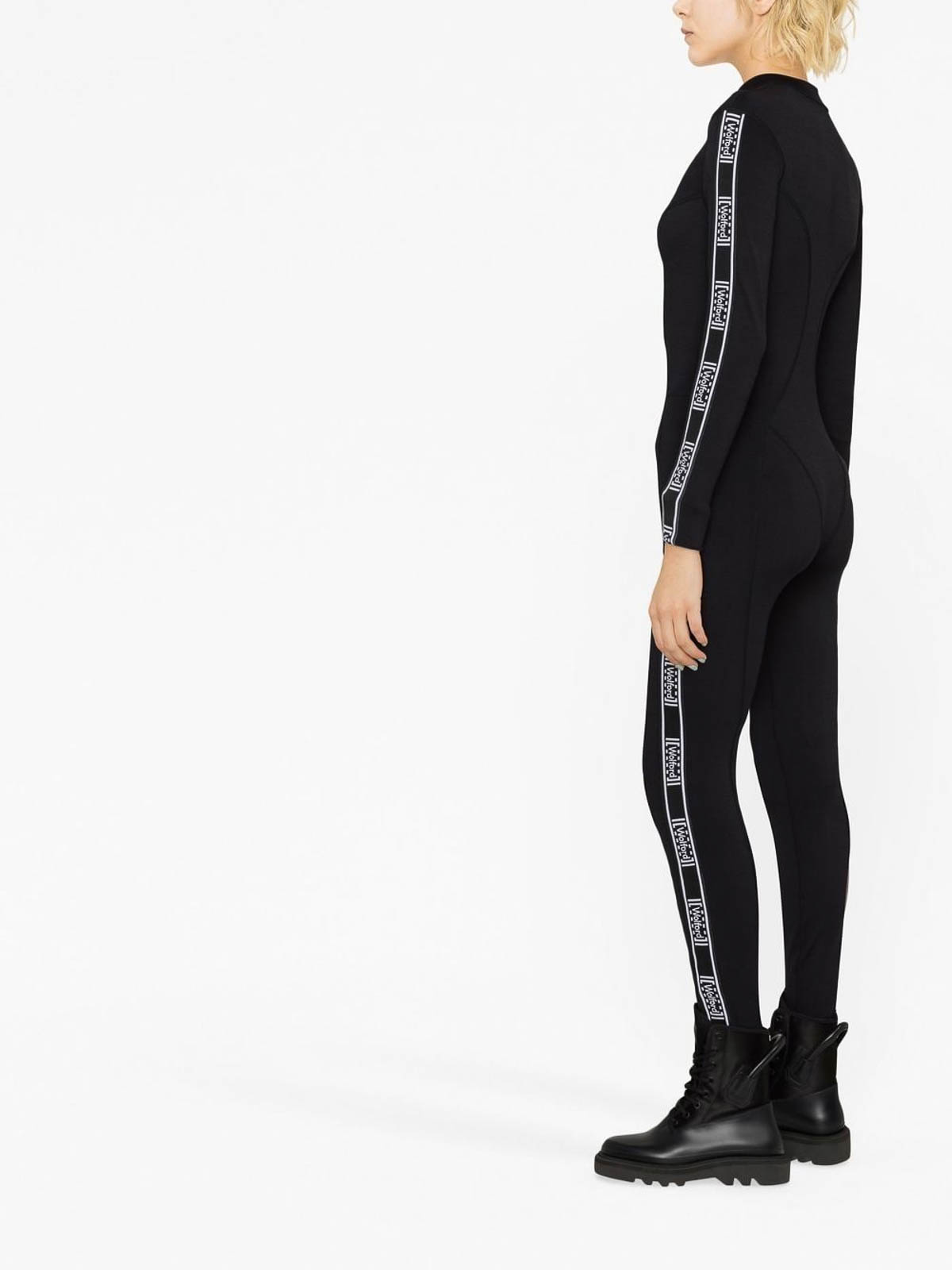 Shop Wolford Wolfrod Thermal Long-sleeve Jumpsuit In Black