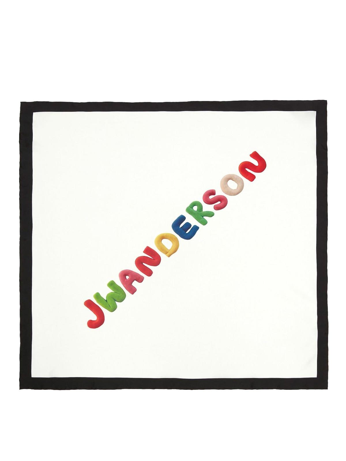 Shop Jw Anderson Logo-print Silk Scarf In White