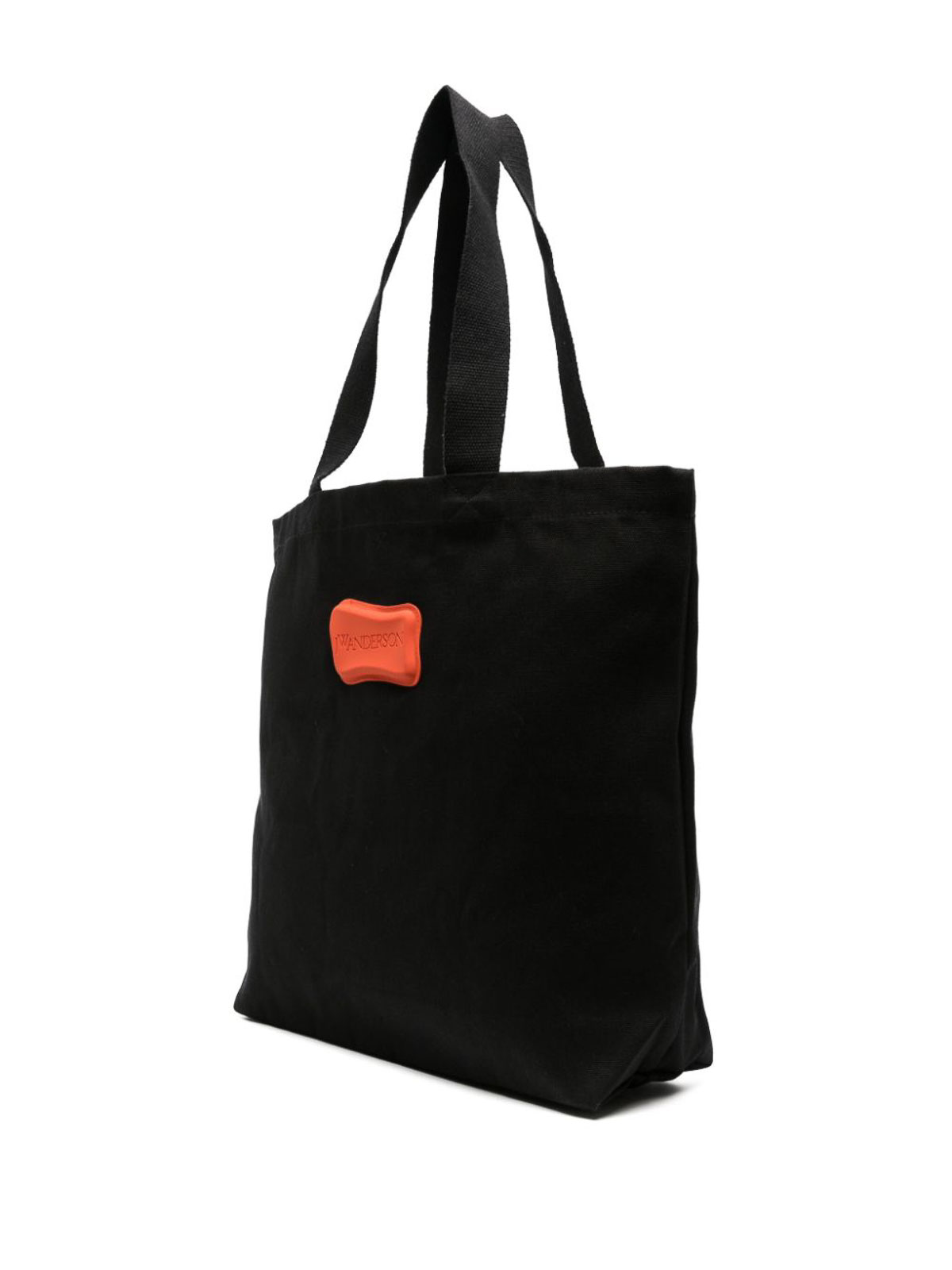 Shop Jw Anderson Logo-embroidered Cotton Tote Bag In Black