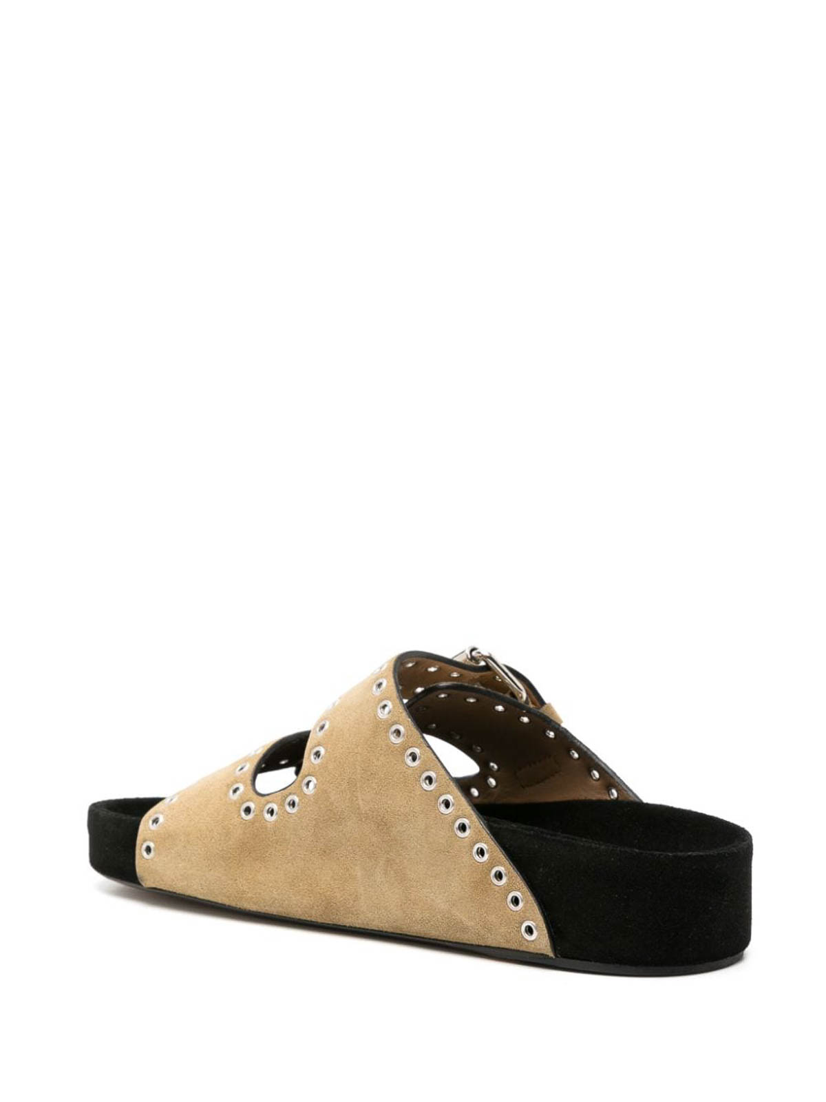 Shop Isabel Marant Lennyo Eyelet-embellished Sandals In Beige