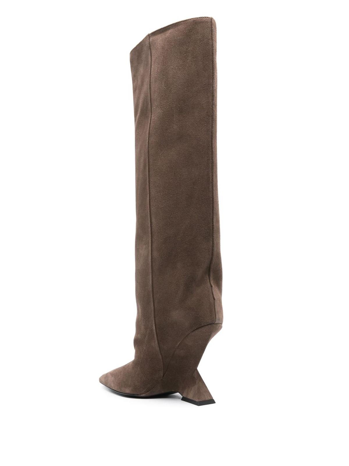 Shop Attico Cheope 105mm Suede Boots In Dark Grey
